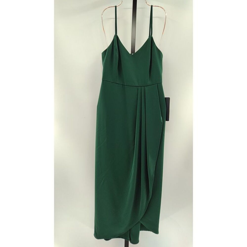 Lulu's Forest Green Spaghetti Strap Midi Dress - Picture 2 of 3